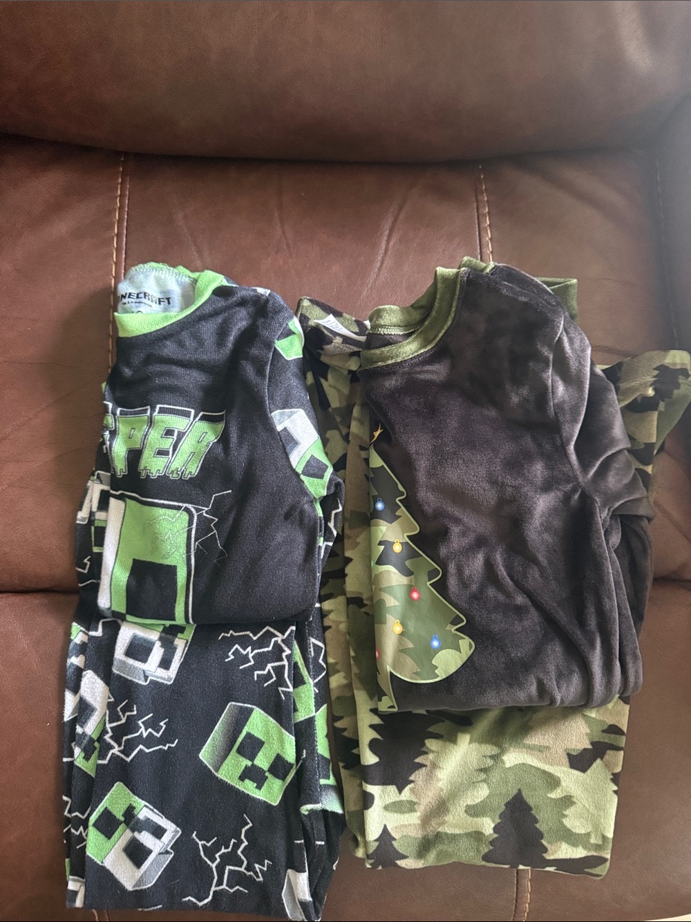 Boys Camo & Black Minecraft Pajama Sets size 10